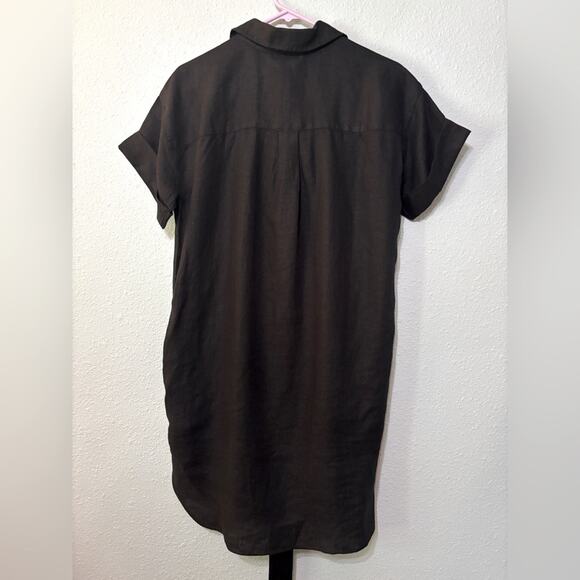 J. Crew Capitaine Linen Shirt Dress w/ Belt Black 2024 Season XS - Picture 5 of 9